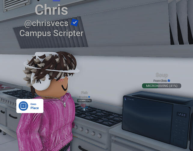 Cooking system preview where items can be placed on the stove and microwave and burn if overcooked